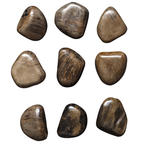 Pebbles Walnut Wood Wall Décor, Set of 9 (04323)
