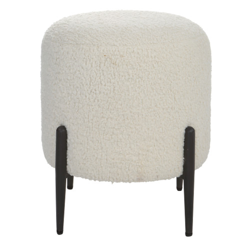 Arles White Shearling Ottoman (23715)