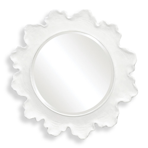 Sea Coral White Round Mirror (09797)