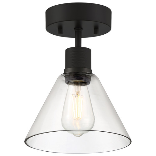 Port Nine Martini Matte Black Martini LED Semi-Flush (63146LEDDLP-MBL/CLR)