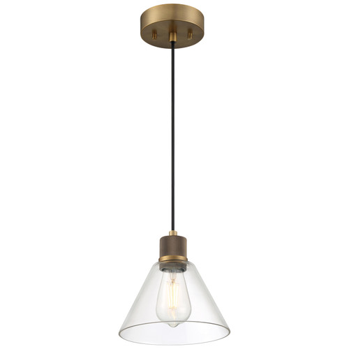 Port Nine Martini Ant Brushed Brass Martini LED Pendant (63140LEDDLP-ABB/CLR)