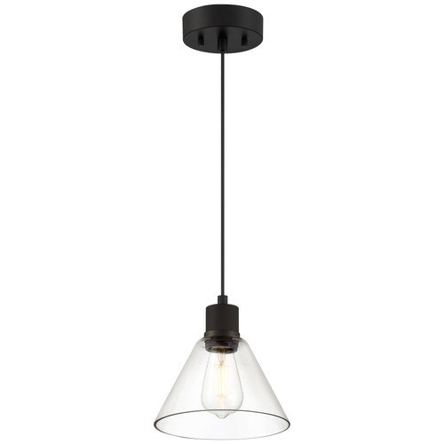Port Nine Martini Matte Black Martini LED Pendant (63140LEDDLP-MBL/CLR)