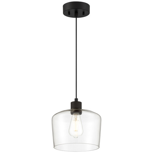 Port Nine Chardonnay Matte Black Chardonnay LED Pendant (63141LEDDLP-MBL/CLR)