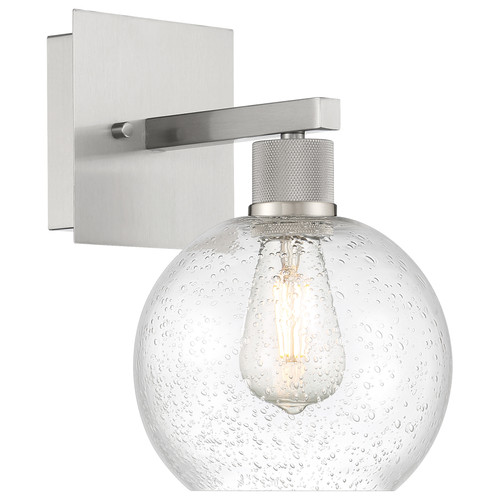 Port Nine Burgundy Brushed Steel Burgundy LED Wall Light (63145LEDDLP-BS/SDG)
