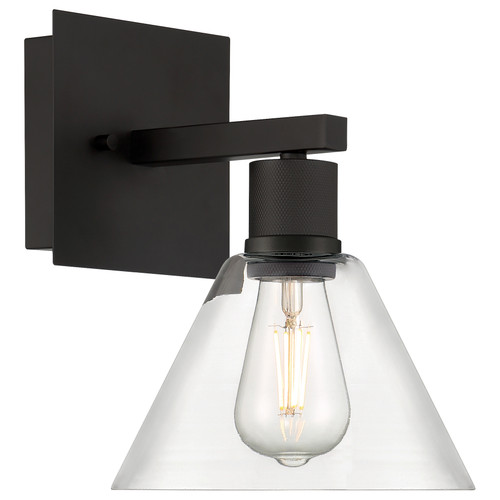 Port Nine Martini Matte Black Martini LED Wall Light (63143LEDDLP-MBL/CLR)