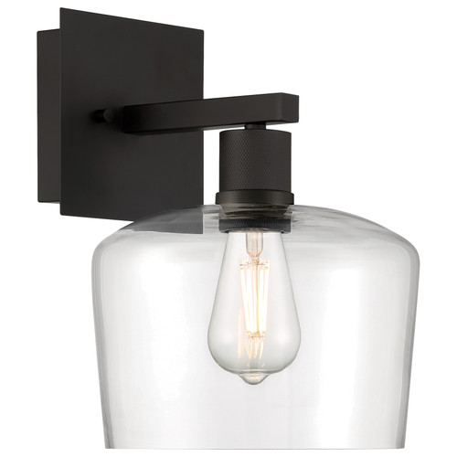 Port Nine Chardonnay Matte Black Chardonnay LED Wall Light (63144LEDDLP-MBL/CLR)