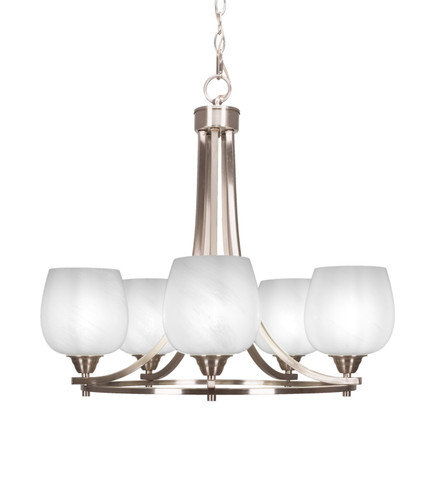 Paramount 5 Light Chandelier In Brushed Nickel (3405-BN-4811)