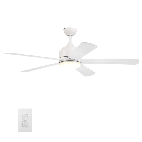 Simoy 52" White Indoor Smart Ceiling Fan With Light Kit (VWGS-525A2-L11-WN-1)