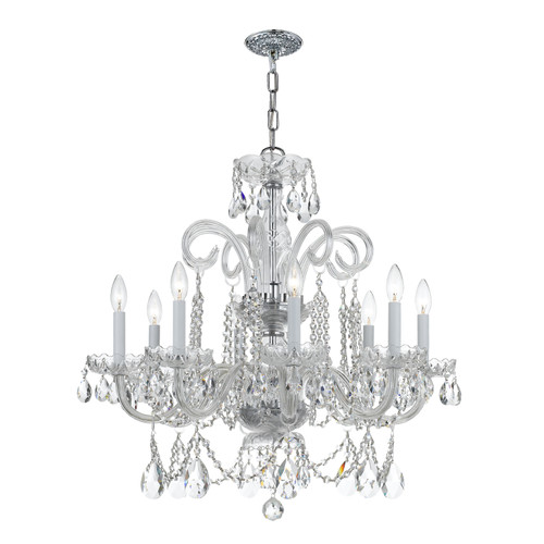 Traditional Crystal 8 Light Polished Chrome Chandelier (5008-CH-CL-MWP)