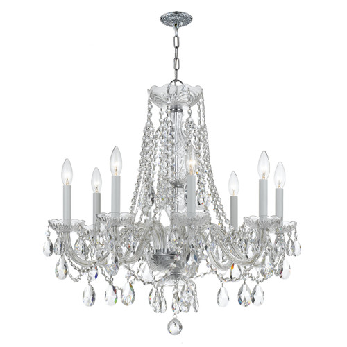 Traditional Crystal 8 Light Polished Chrome Chandelier (1138-CH-CL-S)