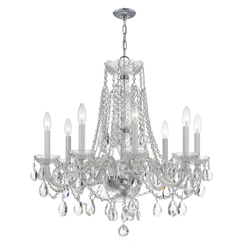 Traditional Crystal 8 Light Polished Chrome Chandelier (1138-CH-CL-MWP)