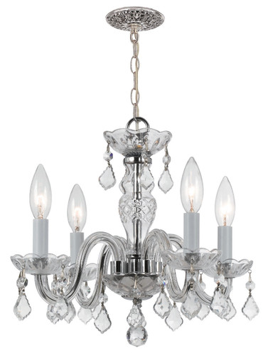 Traditional Crystal 4 Light Polished Chrome Mini Chandelier (1064-CH-CL-MWP)