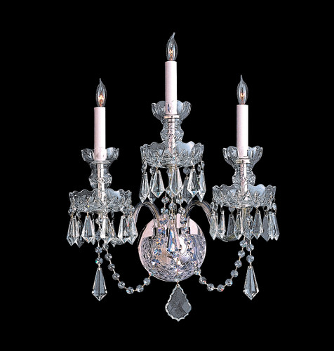 Traditional Crystal 3 Light Polished Chrome Sconce (5023-CH-CL-MWP)