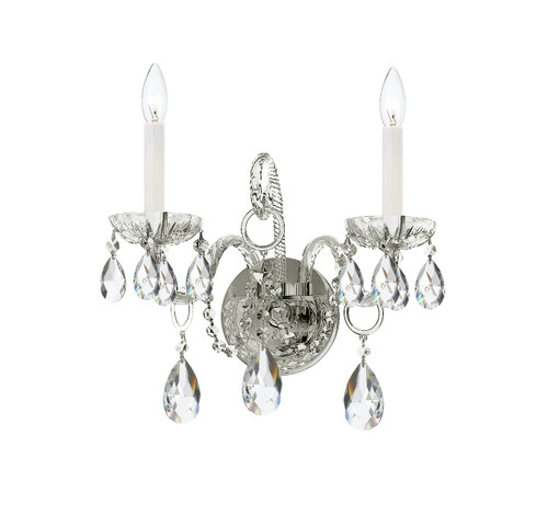 Traditional Crystal 2 Light Polished Chrome Sconce (1122-CH-CL-MWP)