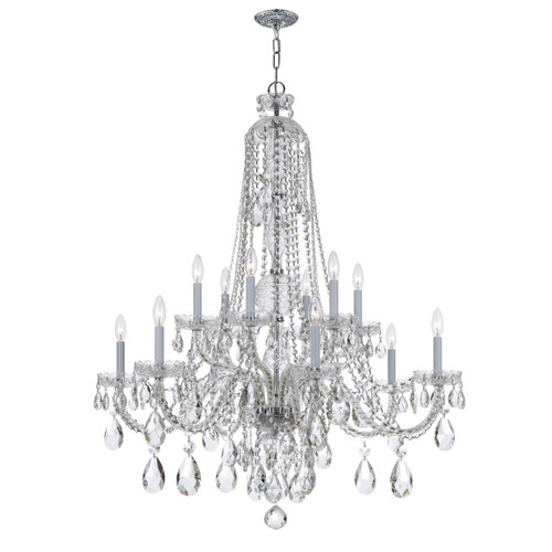 Traditional Crystal 12 Light Polished Chrome Chandelier (1112-CH-CL-MWP)