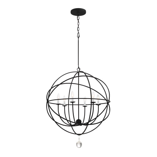 Solaris 6 Light Black Chandelier (9226-BK)