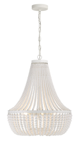 Rylee 6 Light White Chandelier (608-MT)