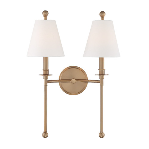 Riverdale 2 Light Aged Brass Sconce (RIV-383-AG)