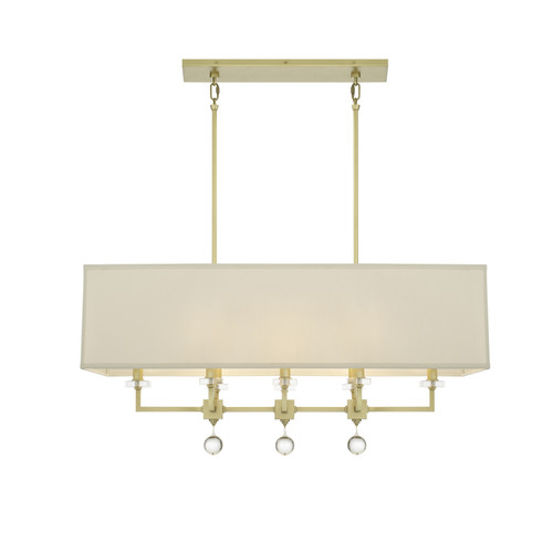 Paxton 8 Light Aged Brass Linear Chandelier (8109-AG)