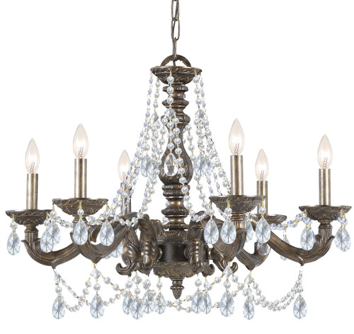 Paris Market 6 Light Swarovski Strass Crystal Venetian Bronze Chandelier (5026-VB-CL-S)