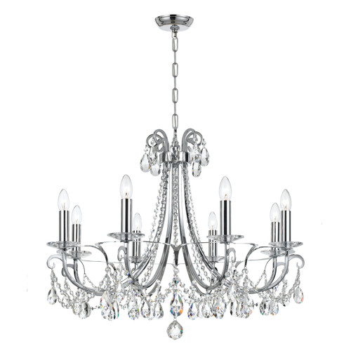 Othello 8 Light Clear Polished Chrome Chandelier (6828-CH-CL-SAQ)