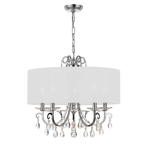 Othello 5 Light Clear Polished Chrome Chandelier (6625-CH-CL-SAQ)