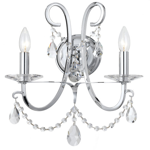 Othello 2 Light Crystal Polished Chrome Sconce (6822-CH-CL-MWP)