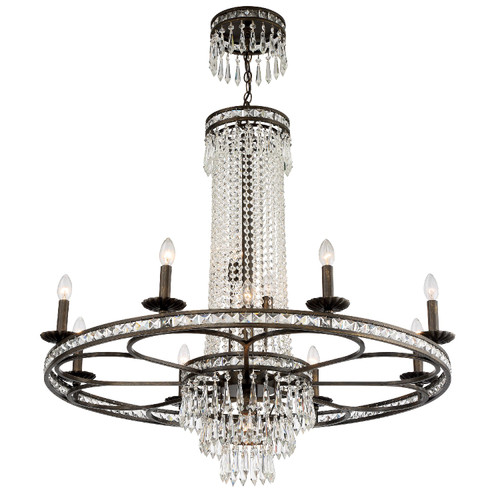 Mercer 12 Light Hand Cut Crystal English Bronze Chandelier (5268-EB-CL-MWP)