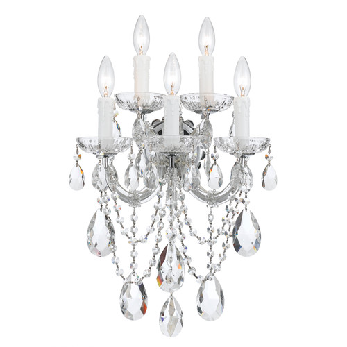 Crystorama Maria Theresa 5 Light Sconce (4425-CH-CL-MWP)
