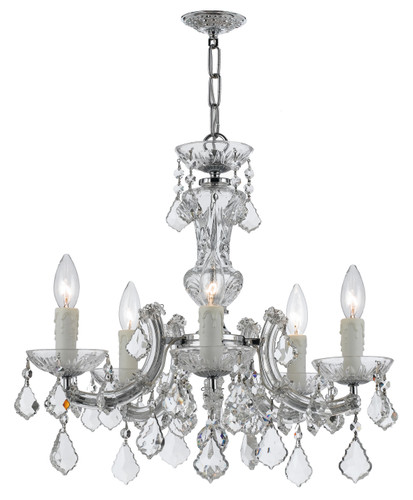 Maria Theresa 5 Light Polished Chrome Mini-Chandelier (4376-CH-CL-SAQ)