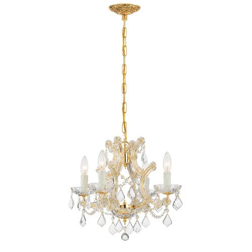 Maria Theresa 4 Light Gold Mini Chandelier (4474-GD-CL-MWP)