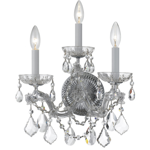 Maria Theresa 3 Light Polished Chrome Sconce (4403-CH-CL-SAQ)