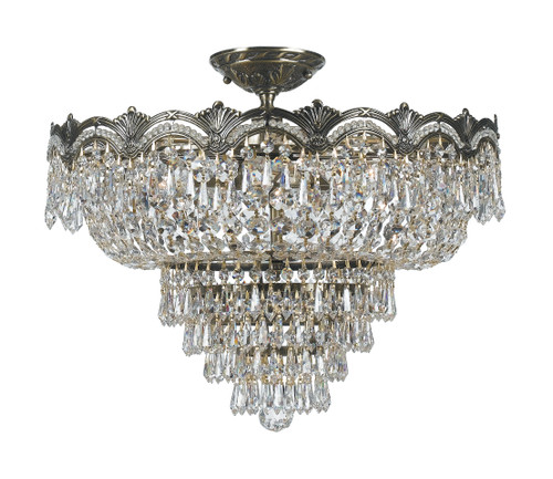 Majestic 5 Light Spectra Crystal Historic Brass Ceiling Mount (1485-HB-CL-SAQ)