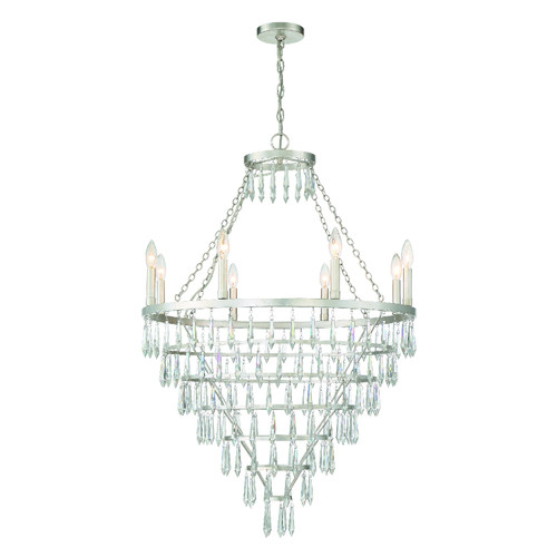 Lucille 8 Light Antique Silver Chandelier (LUC-A9068-SA)