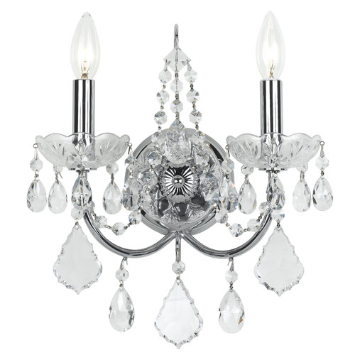 Imperial 2 Light Polished Chrome Sconce (3222-CH-CL-MWP)