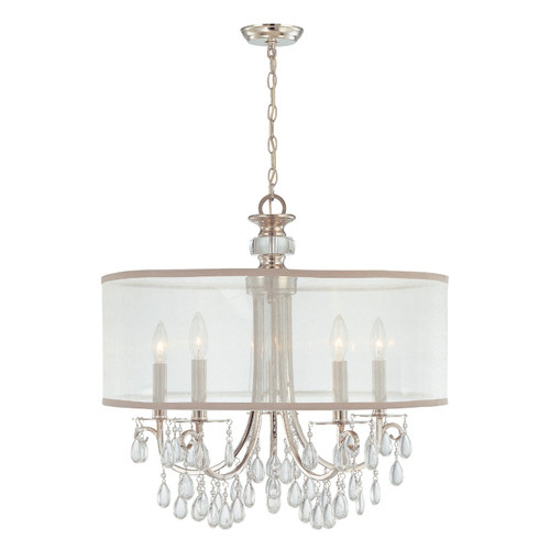 Hampton 5 Light Drum Shade Chrome Chandelier (5625-CH)