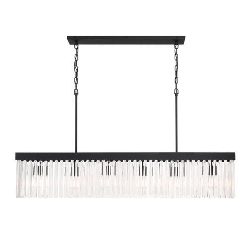 Emory 6 Light Black Forged Linear Chandelier (EMO-5407-BF)