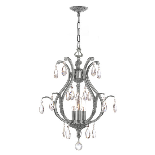 Dawson 3 Light Pewter Mini Chandelier (5560-PW-CL-MWP)