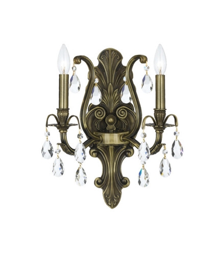 Dawson 2 Light Antique Brass Sconce (5563-AB-CL-SAQ)