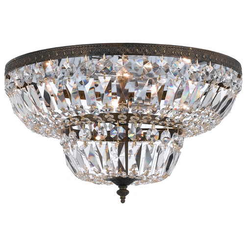 Crystorama 4 Light Clear Bronze Flush Mount (718-EB-CL-S)