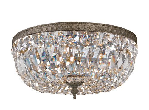 Crystorama 3 Light Bronze Flush Mount (712-EB-CL-S)
