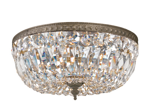 Crystorama 3 Light Bronze Clear Hand Cut Flush Mount (714-EB-CL-MWP)