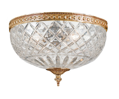 Crystorama 2 Light Olde Brass Crystal Flush Mount (117-10-OB)