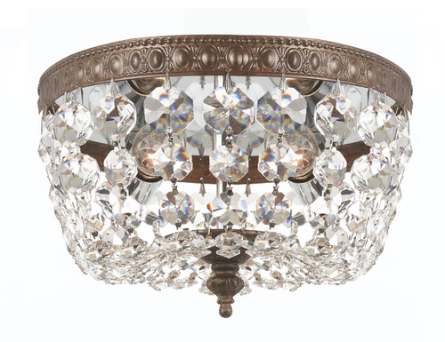 Crystorama 2 Light Bronze Flush Mount (708-EB-CL-I)