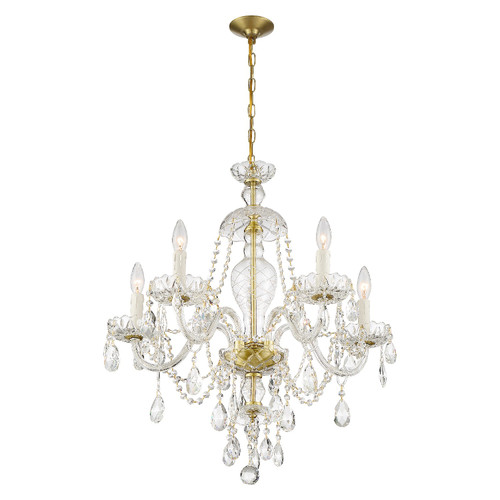 Candace 5 Light Polished Brass Chandelier (CAN-A1305-PB-CL-SAQ)