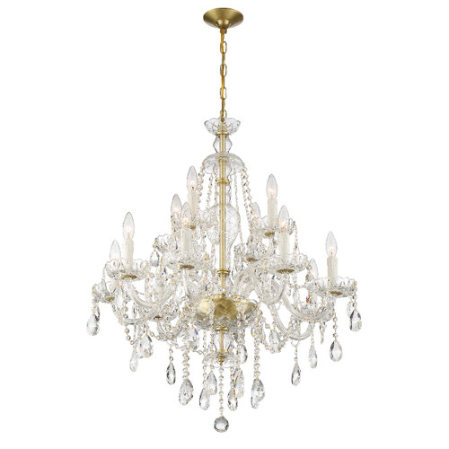 Candace 12 Light Polished Brass Chandelier (CAN-A1312-PB-CL-SAQ)