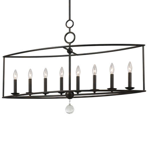 Cameron 8 Light Bronze Linear Chandelier (9168-EB)