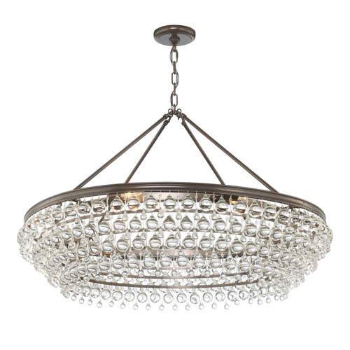 Calypso 8 Light Crystal Teardrop Vibrant Bronze Chandelier (278-VZ)