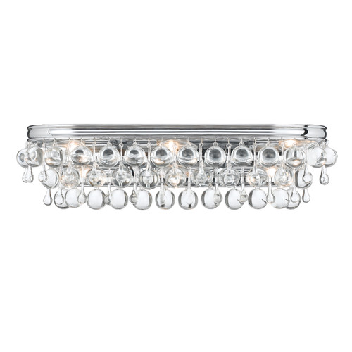 Calypso 6 Light Crystal Teardrop Polished Chrome Bathroom Vanity (133-CH)