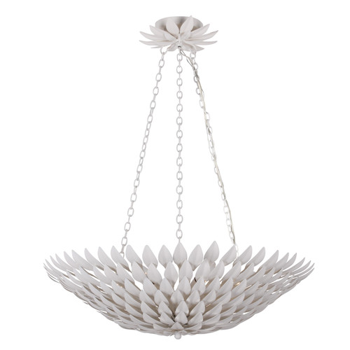 Broche 6 Light White Chandelier (517-MT)